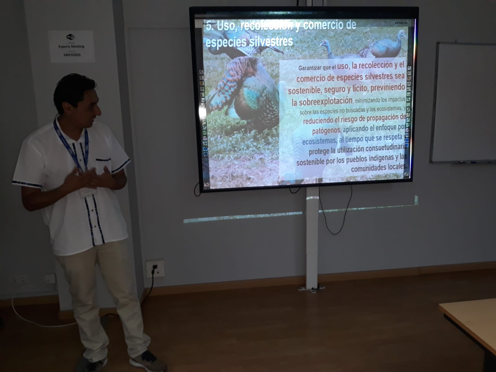Jose Luis Echeverria (Guatemala National Council of Protected Areas) in Experts Meeting LWE GBIF