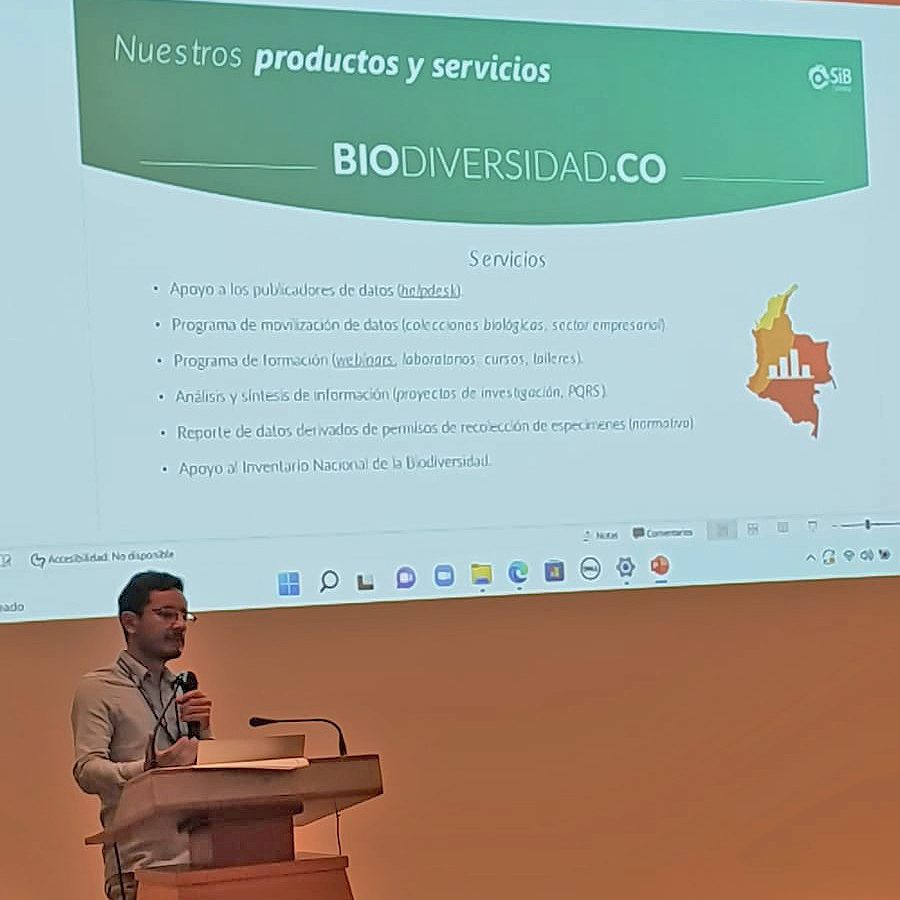 Dairo Escobar presents the Colombian Research Institute of Biological Resources, @sibcolombia
